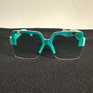 Turquoise Rimless Square Fashion Glasses